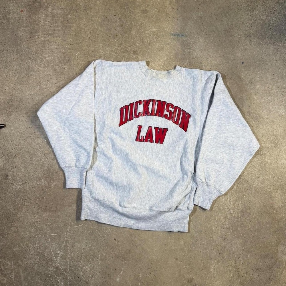 90s made in USA champion reverse weave grey Dickinson Law sweatshirt